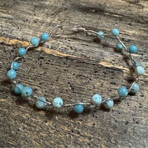 Genuine Larimar Beaded Bracelet